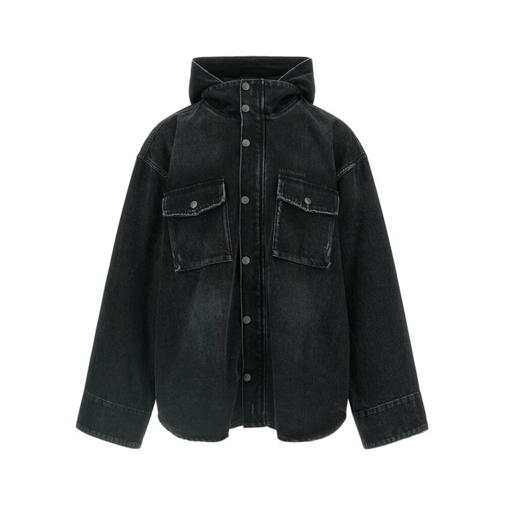 Balenciaga Black Cotton Denim Men's Jacket